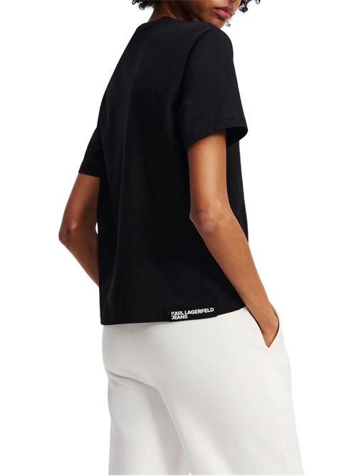 T-shirt donna nera in cotone Karl Lagerfeld jeans | A2W17096999